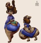  absurd_res anthro anus big_butt bodily_fluids butt crouching girly hi_res lagomorph leporid male mammal rabbit solo spots spotted_body sweat sweaty_butt thick_thighs tyke_(tykeus) unknown_artist 