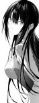  1girl breasts from_side greyscale haitekudasai_takamine-san hiiragi_yuuichi long_hair monochrome original school_uniform solo takamine_takane 