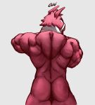  2023 absurd_res anthro back_muscles biceps big_butt biped butt camelid digital_media_(artwork) epic_games eyebrows fortnite fur galloroster grey_background hi_res llama lt._john_llama male mammal muscular muscular_anthro muscular_male muscular_thighs pink_body pink_fur pinup pose quads simple_background solo thick_thighs 
