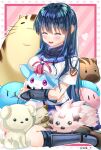  1girl :3 :d ^_^ angel_beats! animal animal_hug black_hair black_socks blue_sailor_collar blue_skirt blush blush_stickers boar botan_(clannad) breast_hold breasts cat chibi-moth clannad closed_eyes commentary_request commission company_connection crossed_arms crossover dango_daikazoku dog doruji eyelashes eyes_visible_through_hair fang feet_out_of_frame fox furrowed_brow hair_between_eyes happy heart highres holding holding_animal inari_(summer_pockets) kanon key_(company) kneehighs little_busters! long_hair medium_breasts multiple_crossover neckerchief open_mouth pink_background pink_neckerchief piro pleated_skirt potato_(air) rewrite sailor_collar shiina_(angel_beats!) shinda_sekai_sensen_uniform shirt short_sleeves simple_background sitting skeb_commission skirt smile socks solo straight_hair stuffed_animal stuffed_toy summer_pockets twitter_username v-shaped_eyebrows variant_set very_long_hair wariza white_shirt zuzuhashi |_| 