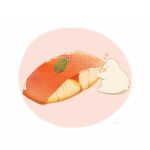  animal animal_focus bear chai_(drawingchisanne) fish_(food) food food_focus heart mint no_humans original polar_bear shirokuma-san_(drawingchisanne) undersized_animal 