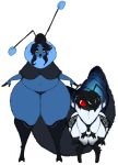  absurd_res anthro arthropod balls bee big_breasts breasts digital_media_(artwork) duo fan_character female genitals hannerr hi_res hymenopteran insect male male/female mature_female nude penis pussy queen_bee size_difference wings 