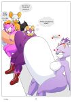  abdominal_bulge absurd_res amy_rose anthro asmartboy blaze_the_cat breasts dialogue dildo dildo_sitting female group hi_res nipples penetration ridiculous_fit rouge_the_bat sega sex_toy sonic_riders sonic_the_hedgehog_(series) speech_bubble trio wave_the_swallow 