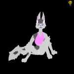  aft3r_d4rk anthro black_background bra canid canine canis cheek_tuft clothing dark_spots digital_media_(artwork) facial_tuft female fur genitals grey_body grey_fur hi_res lavender(aft3r_d4rk) lineless mammal pink_bra pink_clothing pink_eyes pink_nose pink_underwear pussy simple_background smile solo spots spotted_body spotted_fur tail topwear tuft underwear wolf 