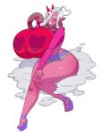  big_breasts bottomwear breasts clothing cloud curvy_figure deztyle enamorus enamorus_(incarnate_form) female generation_8_pokemon hair hair_over_eye hi_res hotpants hourglass_figure huge_breasts humanoid isabella_(judoon) legendary_pokemon nintendo one_eye_obstructed pokemon pokemon_(species) shorts solo 