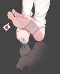  blue_nails feet_only grey_background heart highres jager jewelry kokkoro_(princess_connect!) nail_polish princess_connect! reflective_floor socks soles spoken_heart stirrup_legwear toe_ring toeless_legwear toenail_polish toenails toes white_socks 
