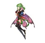  1girl absurdres antennae blush breasts butterfly_wings cleavage cleavage_cutout clothing_cutout dress fairy fairy_wings fake_wings fire_emblem fire_emblem_awakening fire_emblem_heroes flower full_body gloves green_eyes green_hair hair_ornament high_heels highres insect_wings large_breasts leaf leaf_on_head long_hair multicolored_clothes multicolored_dress official_alternate_costume official_art pointy_ears ponytail ribbon rose simple_background solo thighhighs thorns tiara tiki_(adult)_(fire_emblem) tiki_(adult)_(resplendent)_(fire_emblem) tiki_(fire_emblem) wings 