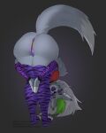  anthro anus arm_warmers armwear bent_over big_breasts big_butt breasts butt canid canine canis clothing ear_piercing female fingers five_nights_at_freddy&#039;s five_nights_at_freddy&#039;s:_security_breach fur genitals green_hair green_highlights grey_body grey_fur grey_hair hair hi_res highlights_(coloring) huge_butt legwear long_hair looking_at_viewer looking_back machine mammal pattern_armwear pattern_clothing pattern_legwear piercing praise_da_booty_(meme) presenting presenting_hindquarters pulred pupils pussy rear_view robot roxanne_wolf_(fnaf) scottgames simple_background solo standing steel_wool_studios striped_armwear striped_clothing striped_legwear stripes tail thick_thighs white_hair white_pupils wide_hips wolf yellow_eyes 