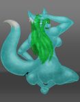  absurd_res aerotransor anthro blue canid canine female fox goo_(disambiguation) hi_res looking_at_viewer looking_back looking_back_at_viewer mammal sexy_eyes slime 
