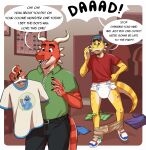  anthro clothed clothing dialogue diaper diaper_fetish diaperdork digital_media_(artwork) dragon duo english_text father_(lore) father_and_child_(lore) father_and_son_(lore) hi_res infantilism male male/male pantsless parent_(lore) parent_and_child_(lore) parent_and_son_(lore) son_(lore) tail text topwear wearing_diaper 