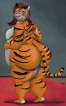  anthro big_butt butt felid female hi_res mammal nude obese obese_anthro obese_female osiol overweight overweight_anthro overweight_female pantherine solo tiger 
