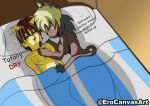  &lt;3 after_sex alicia_pris alien_mexicano anthro anthro_on_anthro bed bed_sheet bedding black_eyes black_nose blonde_hair blush breasts brown_body brown_fur brown_hair canid canine caninu canis cyberconnect2 duo english_text erocanvasart felid feline felineko felis female fur furgonomics furniture hair hi_res little_tail_bronx looking_pleasured male male/female mammal pillow side_boob signature sleeping solatorobo tail tail_concerto tan_body tan_fur text waffle_ryebread yellow_body yellow_fur 