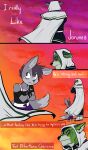  anthro biped byjovewhataspend canid canine clothed clothing comic countershade_face countershading dipstick_tail duo english_text hair hi_res jorunna_(byjovewhataspend) male mammal markings size_difference smile tail tail_markings text toma_(byjovewhataspend) 