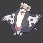  2_penises :3 animal_genitalia animal_penis anthro batoid big_man_(splatoon) cloacal_penis clothing erection fish flat_body genitals grey_body hat headgear headwear hemipenes male manta_ray marine multi_genitalia multi_penis nintendo penis saba_subdup solo speckled_body splatoon stingray 