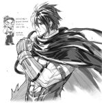  1boy abs black_coat black_hair cloak closed_mouth coat dobok dougi fingerless_gloves gloves hwoarang_(tekken) male_focus metal_gloves monochrome multicolored_hair multiple_boys muscular muscular_male nameless_(kof) roger_525 scar scar_across_eye scar_on_cheek scar_on_face snk split-color_hair tekken tekken_8 the_king_of_fighters the_king_of_fighters_2002 two-tone_hair white_hair 