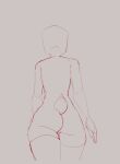  animated biped butt clothing digital_media_(artwork) female kbart legwear rear_view scut_tail short_tail simple_background sketch solo tail thigh_highs walking 