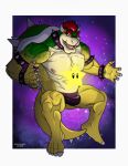  absurd_res anthro barazoku bowser bulge clothing fanartist hi_res king_koopa koopaling leather lizard male mario mario_bros muscular nintendo reptile scalie solo underwear 