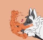  &lt;3 alleycat8706_(artist) anthro blush breath canid canine canis claws death_(puss_in_boots) domestic_cat dreamworks duo eyes_closed felid feline felis fluffy fluffy_tail fur fuzzy legs_up male male/male mammal markings motion_lines neck_tuft open_mouth oral orange_body orange_fur panting puss_in_boots_(dreamworks) puss_in_boots_(film) puss_in_boots_the_last_wish size_difference striped_body striped_markings stripes tabby_cat tail tuft white_body white_fur wolf 