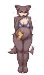 &lt;3 2023 4_fingers 5_fingers absurd_res afterimage anthro beastars belly_rub big_breasts bikini blue_eyes breasts brown_body canid canine canis cleavage clothed clothing covering covering_mouth digital_media_(artwork) disembodied_hand duo female fingers full-length_portrait hand_on_another&#039;s_belly hand_on_own_belly hi_res holding_belly juno_(beastars) mammal navel one_eye_closed overweight overweight_female portrait smile spuydjeks swimwear tail tail_motion tailwag wink wolf 