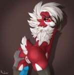  absurd_res anthro butt butt_grab canid canine canis duo female fluffy fluffy_tail fur generation_7_pokemon genitals hand_on_butt hi_res humanoid lycanroc male male/female mammal midnight_lycanroc multicolored_penis nintendo penis pokemon pokemon_(species) pussy red_body red_fur sex sodaduv solo tail wolf 