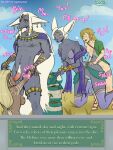  anthro big_dom_small_sub breasts clothed clothing dark_body dark_skin dominant elf english_text exposed_breasts fellatio female from_behind_position fur grey_body grey_fur group group_sex hand_on_butt hashdrawingslasher hi_res human humanoid hylian jewelry kneeling larger_anthro larger_female larger_male long_ears looking_pleasured male male/female mammal mineru_(tears_of_the_kingdom) nintendo onomatopoeia oral orgy partially_clothed penile rauru_(tears_of_the_kingdom) sex size_difference small_breasts small_dom_big_sub smaller_male sonia_(tloz) sound_effects tattoo tears_of_the_kingdom text the_legend_of_zelda topless zonai 
