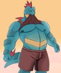  anthro bubbaferaligatr bubbagatr crocodilian feraligatr generation_2_pokemon hi_res male musclegut muscular nintendo nipples pecs pokemon pokemon_(species) reptile scalie solo 