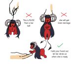  angry anthro black_hair chibi cute_expression demon eyes felid female fur hair hi_res horn humanoid humor leopard lili_(umbraunderscore) long_hair mammal meme pantherine pouting red_body red_fur size_difference small_(disambiguation) smaller_female solo umbraunderscore yellow 