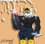  2023 4_fingers accipitrid accipitriform animal_crossing anthro apollo_(animal_crossing) artist_name athletic athletic_anthro athletic_male avian bald_eagle balls beak big_balls big_penis bird blue_body blue_feathers bodily_fluids bottomless bottomless_anthro bottomless_male clothed clothing cum cumshot dated digital_drawing_(artwork) digital_media_(artwork) doritohead eagle ejaculation erection eyes_closed feathers fingers genital_fluids genitals hi_res huge_balls huge_penis hyper hyper_genitalia hyper_penis jacket leather leather_clothing leather_jacket leather_topwear male masturbation multicolored_body multicolored_feathers muscular muscular_anthro muscular_male muscular_thighs nintendo open_mouth penile penile_masturbation penis sea_eagle signature simple_background solo tongue topwear two_tone_body two_tone_feathers vein veiny_penis white_body white_feathers 