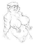  angry anthro areola armello big_breasts blackmail_(armello) blush blush_lines breast_grab breasts cheek_tuft chest_tuft disembodied_hand ears_down embarrassed facial_tuft fangs felid female fur genitals guoh hand_on_breast hi_res huge_breasts mammal navel nipples nude open_mouth pivoted_ears pussy simple_background slightly_chubby solo striped_body striped_fur stripes teeth tuft white_background wide_hips 