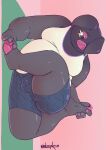  absurd_res anthro anthrofied black_body bulge clothing domestic_pig flexible generation_9_pokemon hi_res male mammal mangolynx nintendo oinkologne one_eye_obstructed overweight pokemon pokemon_(species) shirt snout solo suid suina sus_(pig) tank_top topwear underwear 