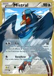  absurd_res avian avian_feet beak blue_body english_text feathered_crest feathered_wings feathers female feral flying generation_3_pokemon head_crest hi_res markings mistral_(gyro) nintendo pokemon pokemon_(species) pokemon_card red_markings shazzykatana solo swellow tail_feathers talons text white_body white_markings wings yellow_eyes 