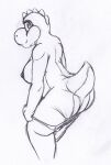  anthro breasts butt clothed clothing female kitsune_youkai mario_bros nintendo nipples panties panties_down partially_clothed rear_view solo twilight_stormshi_(character) underwear underwear_down yoshi 