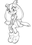  anthro armwear badger clothing confusion female footwear jewelry mammal monochrome mustelid musteline necklace sega shoes sitting solo sonic_boom sonic_the_hedgehog_(series) sticks_the_jungle_badger viofsa 