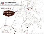  absurd_res ask_blog big_breasts bodily_fluids bottomwear breasts cleavage clothed clothing english_text female gardevoir generation_3_pokemon generation_4_pokemon hi_res jogging lopunny lying nintendo on_front outside pants plant pokemon pokemon_(species) sweat text thyhsilverfeet tree url 