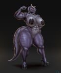  abelisaurid abs absurd_res anthro areola biceps big_breasts black_areola black_nipples breasts carnotaurus clothing collar collar_only curvy_figure dinosaur facial_piercing female flexing footwear furgonomics furry-specific_piercing genitals glistening glistening_body glistening_breasts glistening_thighs hi_res high_heels horn huge_breasts huge_thighs jacqueline_crowlie_(feldspartan) mr_dark_and muscular muscular_female nipple_piercing nipple_ring nipples non-mammal_breasts non-mammal_nipples nude piercing purple_body purple_scales pussy reptile ring_piercing scales scalie solo spiked_collar spikes standing stripes theropod thick_thighs voluptuous wide_hips 
