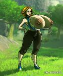  areola big_areola big_breasts big_nipples blush breasts clothed clothing elf female huge_areola huge_breasts huge_nipples humanoid humanoid_pointy_ears hylian hyper hyper_breasts nintendo nipples princess_zelda solo tail-blazer the_legend_of_zelda tight_clothing torn_clothing wardrobe_malfunction wide_hips 