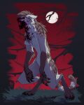  absurd_res anthro blood bodily_fluids canid canine canis female forest hi_res mammal moon night plant solo tree undertakeru wendy_(thefunguscat) were werecanid werecanine werewolf wilderness wolf 