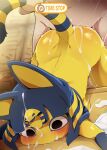  2023 animal_crossing ankha_(animal_crossing) blush bodily_fluids cum dagasi digital_media_(artwork) duo english_text felid feline female genital_fluids hi_res human male male/female mammal nintendo solo_focus text time_stop villager_(animal_crossing) 