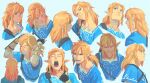  5_fingers blue_clothing blue_eyes breath_of_the_wild clothed clothing ear_piercing ear_ring eyebrows fingers hair humanoid humanoid_pointy_ears hylian link male nintendo not_furry open_mouth piercing ring_piercing solo the_legend_of_zelda uzucake yawn 