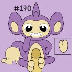  1:1 aipom ambiguous_gender anthro digital_media_(artwork) erection feet foot_fetish foot_play footjob generation_1_pokemon generation_2_pokemon genitals hashtag hi_res id_number male nintendo number penis pokemon pokemon_(species) secretsableye sex simple_background smile tail text toes 