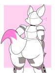  ambiguous_gender animatronic anthro big_butt butt butt_focus canid canine digital_media_(artwork) enderbendr five_nights_at_freddy&#039;s fox funtime_foxy_(fnaf) machine mammal rear_view robot scottgames simple_background sister_location solo tail thick_thighs white_body 