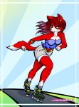  action anthro canid canine female fox hi_res invalid_tag mammal pinkina red_fox roller_skates solo speed sport ych 