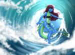  2023 anthro blue_body breasts clothing digital_media_(artwork) female hi_res leviathan mykegreywolf panties sea solo underwear water wave 