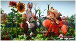  3d_(artwork) absurd_res canid canine clothing digital_media_(artwork) duo eyewear female fox gardening glasses hi_res male mammal new_crave_cinema overalls retro second_life smile text url 