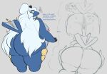  &lt;3 10:7 2023 4_fingers anthro anthrofied anus areola back_boob belly bent_over big_areola big_breasts big_butt biped black_ears black_fingers blue_body blue_fur blue_tail blue_text blush blush_lines bodily_fluids breasts brown_nose butt circle_eyes countershading curvy_figure dialogue digital_drawing_(artwork) digital_media_(artwork) ellipsis english_text expression_cutaway eyelashes female fin fingers fur generation_5_pokemon genitals green_eyes grey_background hair hair_bun hair_covering_butt heart_reaction hi_res huge_butt leaf_in_mouth long_hair looking_at_self looking_back looking_back_at_self mammal marine marine_mammal nintendo nude nude_anthro nude_female open_mouth overweight overweight_anthro overweight_female partially_colored pink_areola pinniped plantedpot pokemon pokemon_(species) pokemorph portrait presenting presenting_hindquarters pupils pussy raised_tail rear_boob rear_view ria_(plantedpot) samurott side simple_background slit_pupils smile solo spread_butt spreading standing straight_hair sweat sweaty_butt tail tail_fin talking_to_self text thick_thighs thick_whiskers three-quarter_portrait translucent translucent_hair voluptuous weight_conscious whiskers white_hair white_whiskers wide_hips 