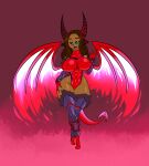  bat_wings big_breasts big_butt black_sclera blue_eyes boots breasts brown_hair butt clothing demon diva_blythe energy_wings famwammer female footwear hair hi_res horn human humanoid kaboozle legwear leotard lips mammal membrane_(anatomy) membranous_wings nipple_outline solo tail taimanin_asagi_inspired thick_lips thick_tail thigh_boots thigh_highs wide_hips wings 