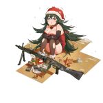 1girl ameli_(girls&#039;_frontline) ameli_(little_gift_tree)_(girls&#039;_frontline) ammunition_box bare_shoulders bell belt_feed black_gloves blush_stickers boots bow box breasts brown_thighhighs bullet candle cardboard_box cetme_ameli choker christmas christmas_ornaments christmas_star cleavage cold colored_shoe_soles convenient_leg crossed_bangs crying crying_with_eyes_open detached_sleeves elbow_gloves empty_eyes full_body fur-trimmed_boots fur_trim girls&#039;_frontline gloves green_hair hair_bow hat hugging_own_legs large_breasts light_frown lit_candle long_hair neck_bell official_alternate_costume official_art parted_lips price_tag red_bow red_choker red_eyes red_footwear red_sweater sale santa_hat simple_background sitting skindentation sleeveless sleeveless_sweater snow snow_on_body snow_on_face solo star_(symbol) star_ornament sweater tears thighhighs torn_clothes torn_hat transparent_background trembling very_long_hair waterkuma 