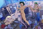  1boy 3girls after_sex after_vaginal ash_ketchum bent_over bikini bikini_bottom_aside bikini_skirt black_hair blonde_hair blue_hair clothes_removed clothing_aside completely_nude cum cumdrip desk green_hair harem lana_(pokemon) leg_lift lillie_(pokemon) mallow_(pokemon) messy_room multiple_girls nude one-piece_swimsuit penis pokemon pokemon_(anime) pokemon_sm_(anime) pussy shoes sneakers swimsuit toiro_gawon vaginal 