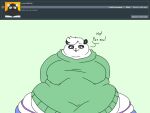  2018 4:3 anthro ask_blog batspid2 bear big_breasts biped black_body black_fur blue_clothing bottomwear breasts clothing dialogue digital_drawing_(artwork) digital_media_(artwork) english_text exclamation eyebrows eyelashes female flat_colors front_view fur giant_panda green_background green_clothing green_eyes hair hoodie hyper_hips looking_at_viewer love_handles mammal morbidly_obese morbidly_obese_anthro morbidly_obese_female multicolored_body multicolored_fur narrowed_eyes navel nipple_outline obese obese_anthro obese_female overweight overweight_anthro overweight_female panties pink_clothing raised_eyebrow simple_background sofia_(batspid2) solo text topwear two_tone_body two_tone_fur underwear white_body white_fur white_hair 