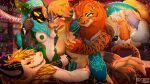  absurd_res anthro female group hi_res lynx_arcane tormiline_(nardoragon) 